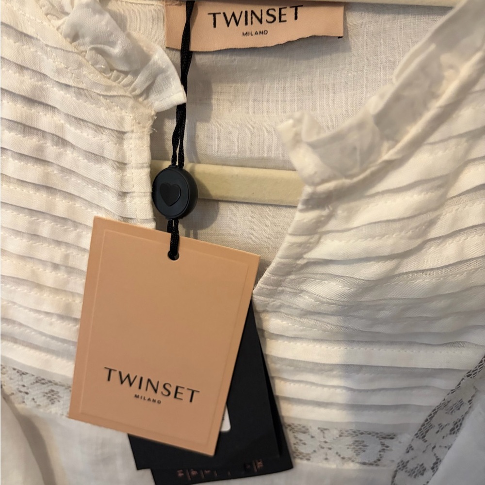 Twin-Set Ivory Ruffled Blouse - Picture 2 of 6